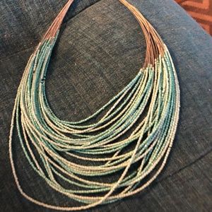 Multi Strand Mini Beaded Turquoise Necklace